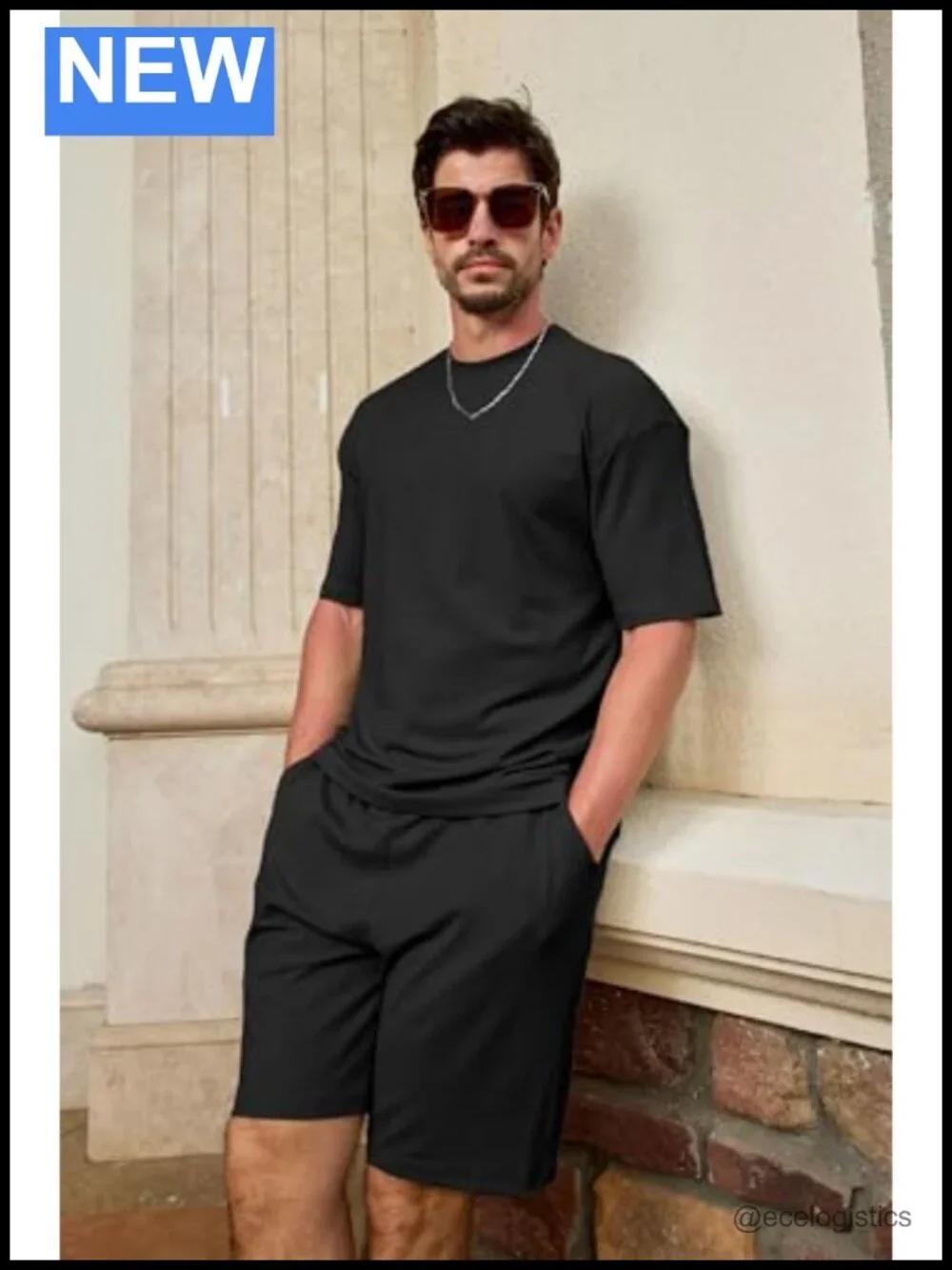Men's 2 Piece Athletic Short Set Oversize T-Shirts Drawstring Tracksuit